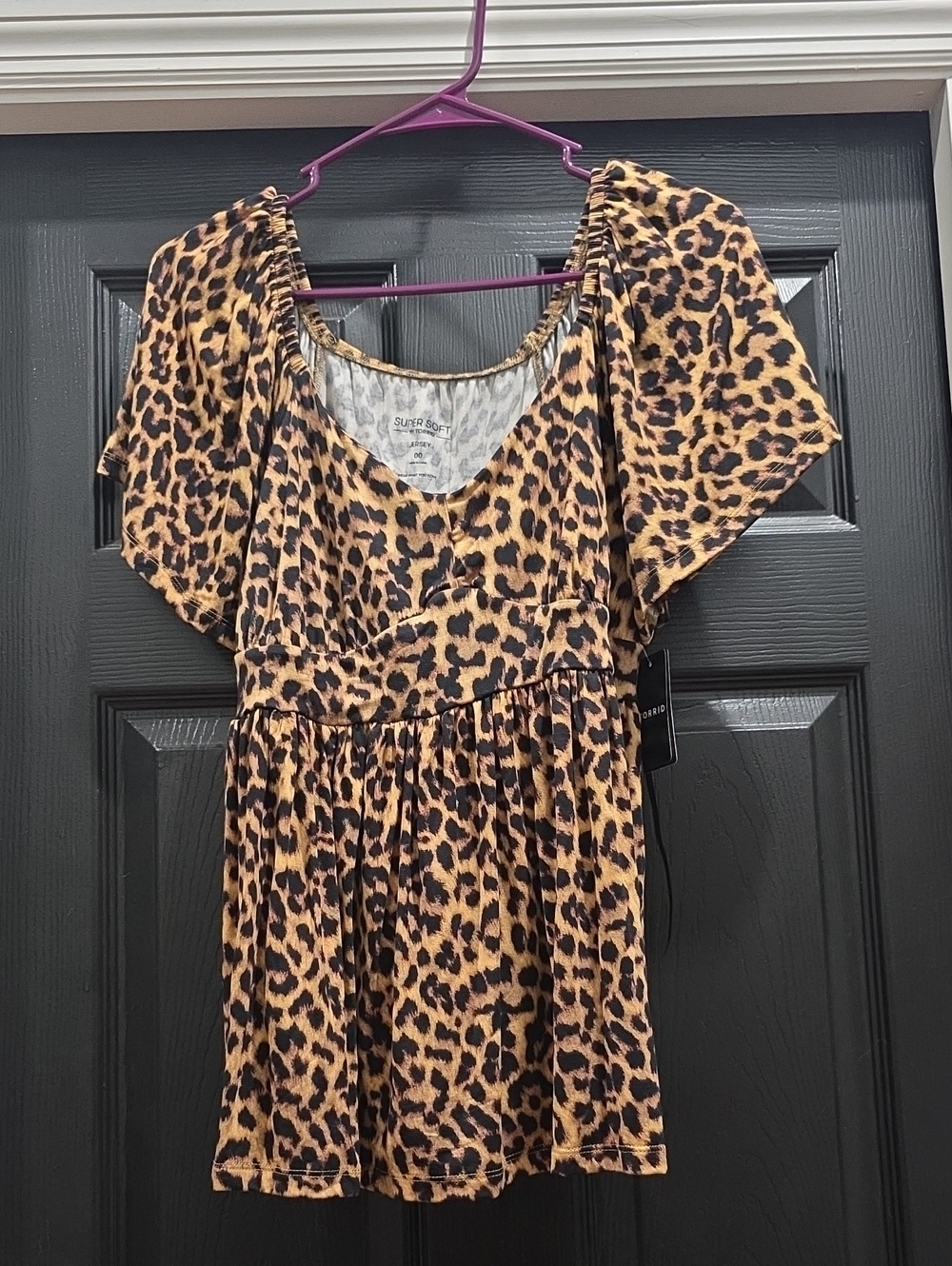 Leopard Babydoll Top - Brown/Black